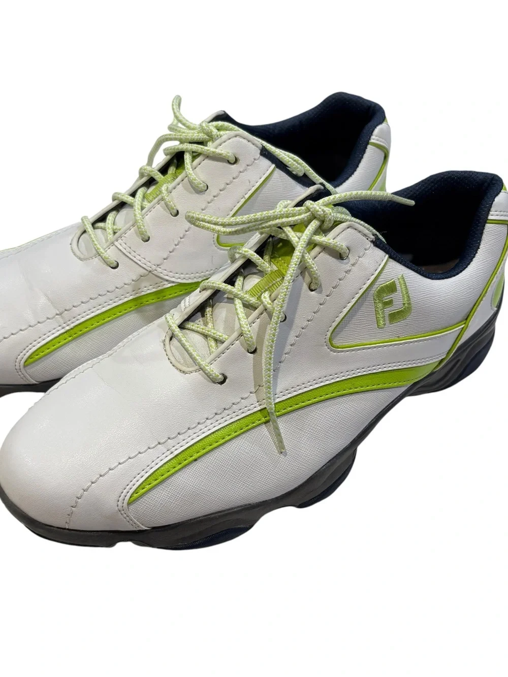 FootJoy GreenJays Golf Shoes White Green Mens Size 11 M Cleated Leather 58008